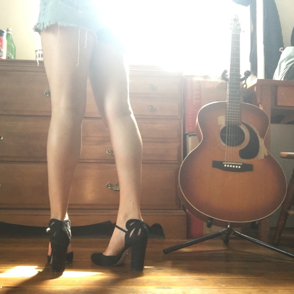 Free People cut-out black heels
